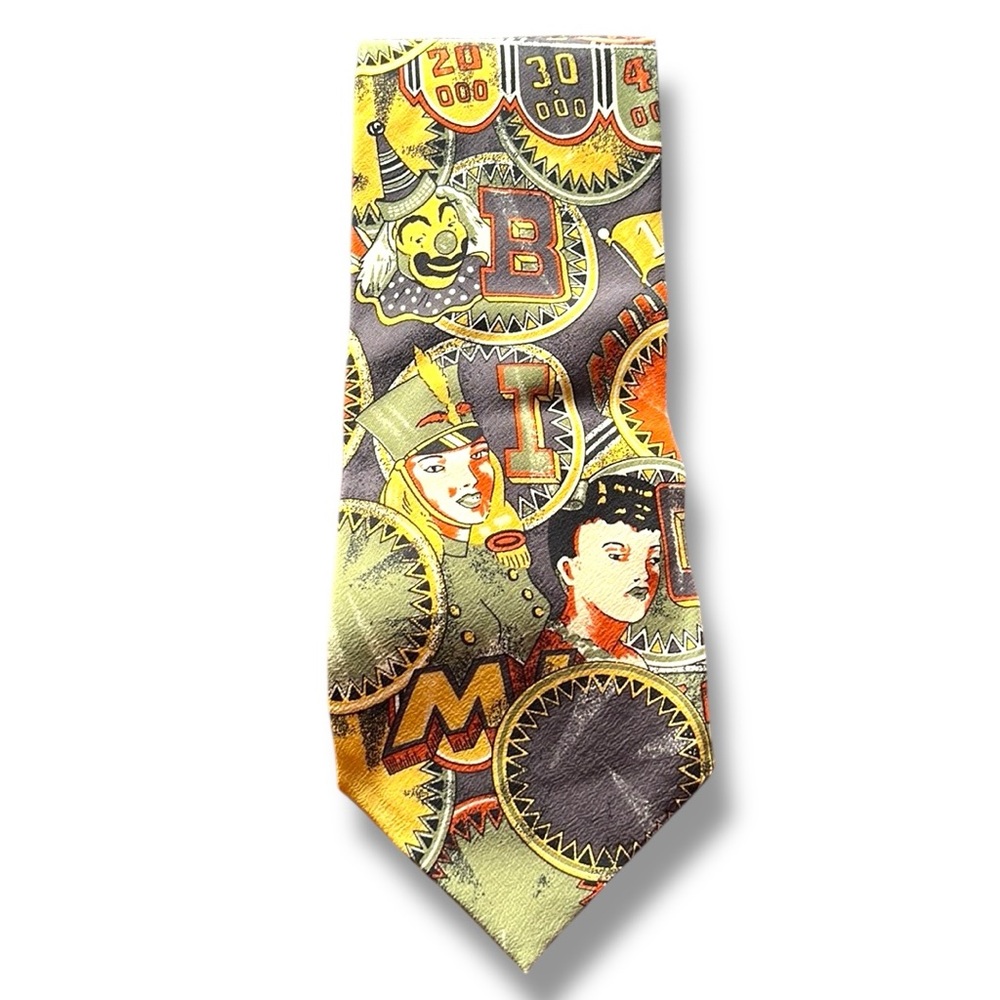 David Lawrence Men’s Whimsical Silk Circus Print Tie